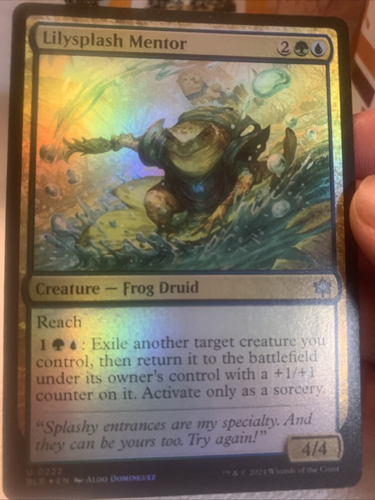 Listing photo for Lilysplash Mentor BLB Bloomburrow MTG Foil Uncommon Card M/Nm Condition # 222