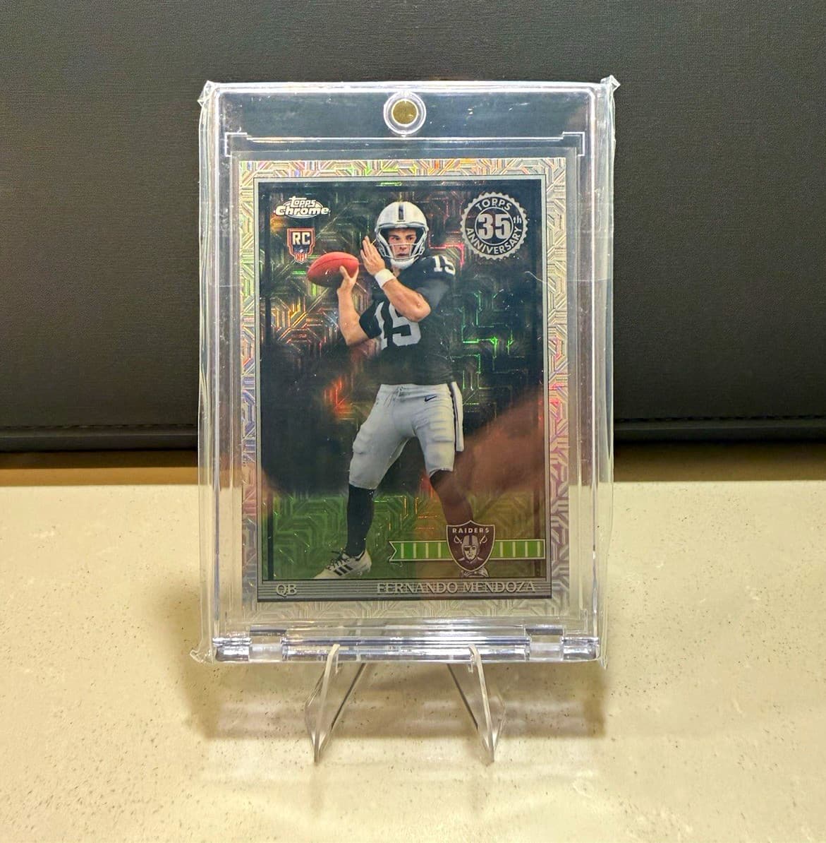 Listing photo for Topps Chrome Fernando Mendoza RC 91TRC-1 Las Vegas Raiders NFL Card