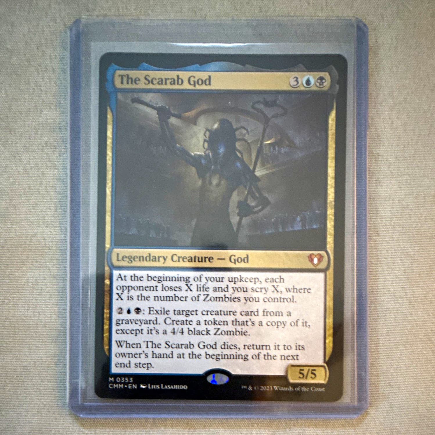 Listing photo for The Scarab God - Commander Masters 0353 Mythic Blue/Black MTG Card