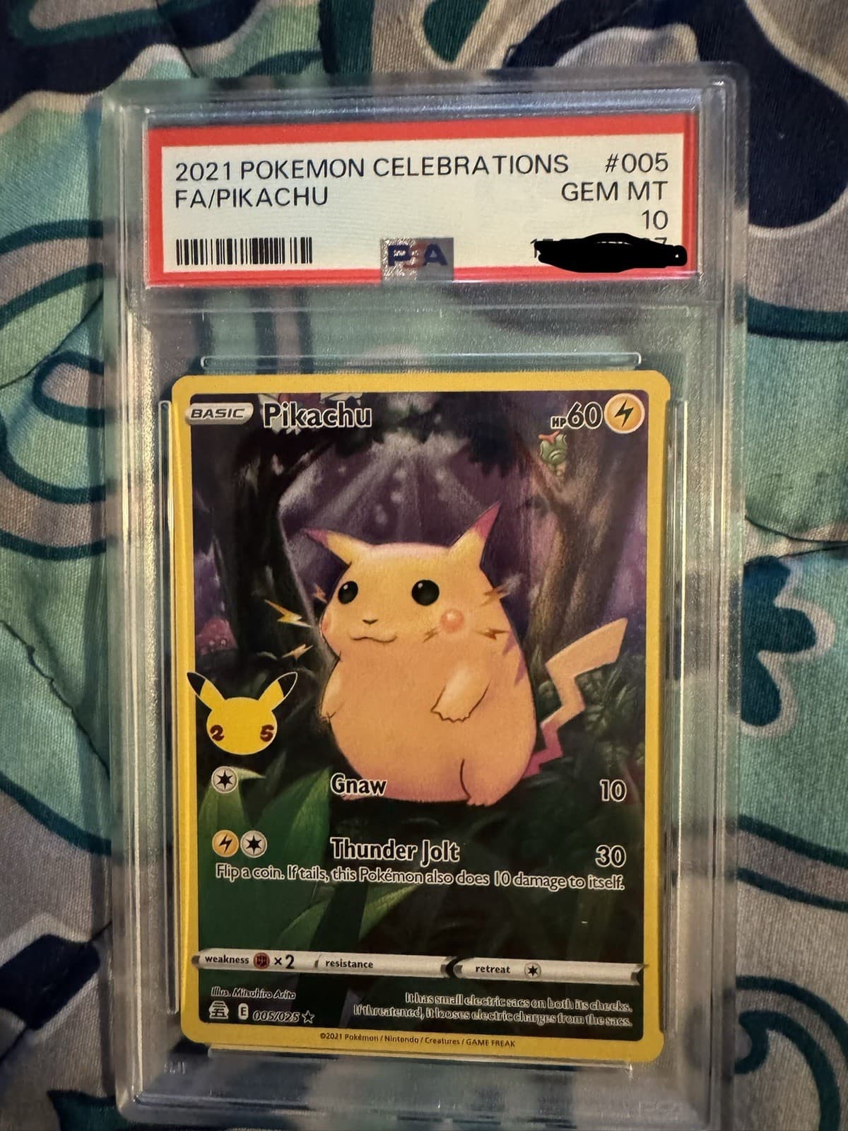 Listing photo for Pokemon TCG Celebrations Pikachu 005/025 Full Art Holo PSA 10 English 2021