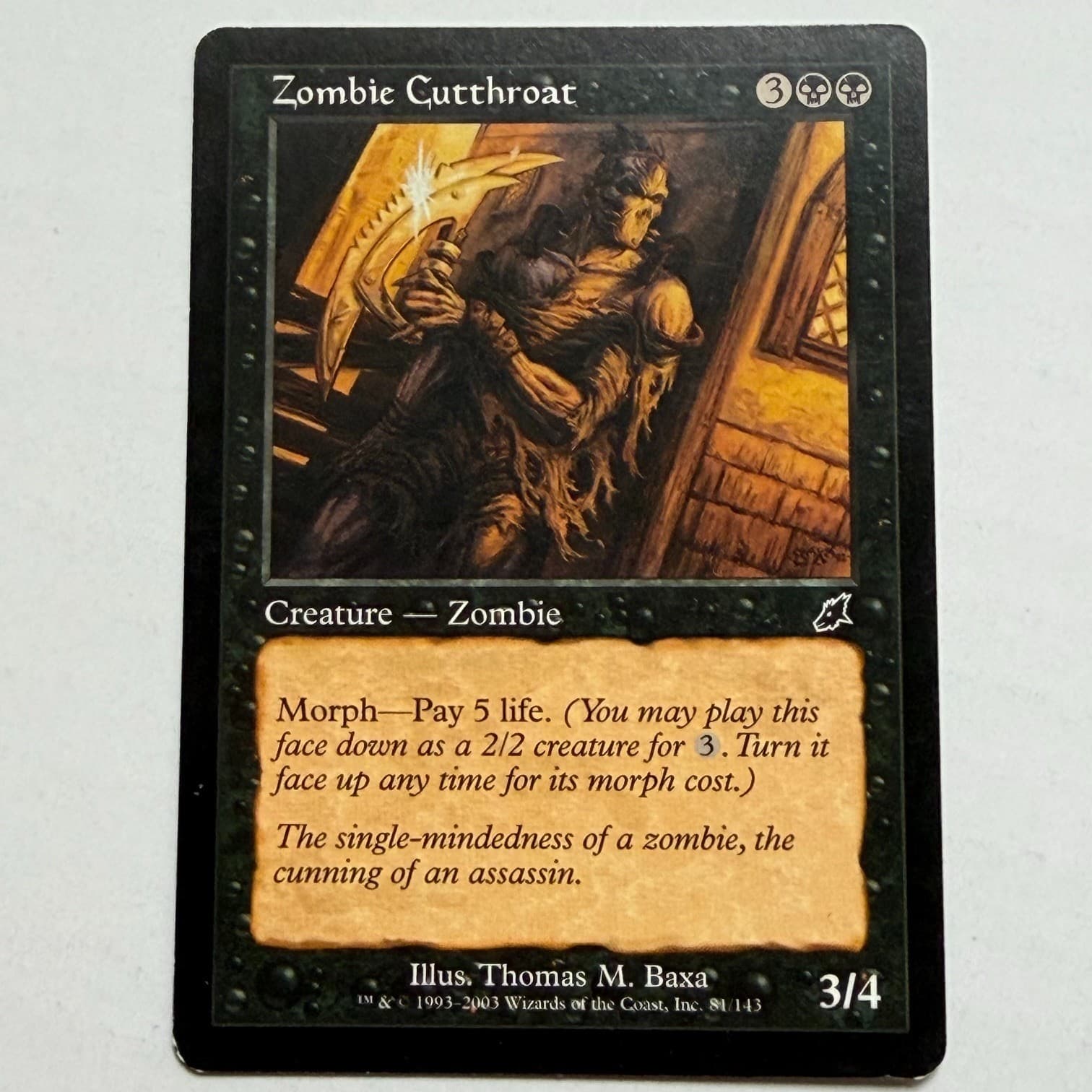Listing photo for Mint! ZOMBIE CUTTHROAT MTG Magic The Gathering Card 81 Scourge 3/4