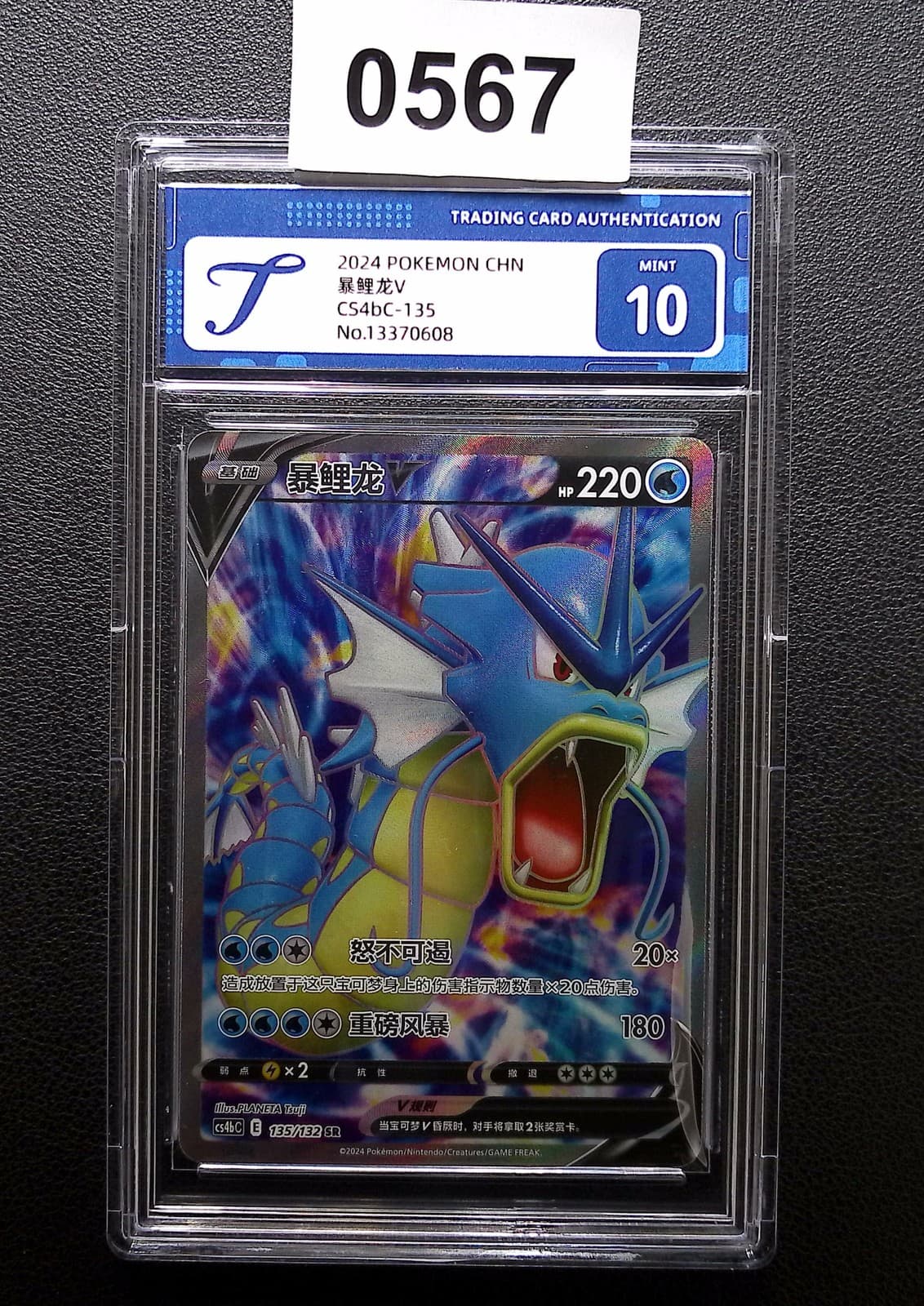 Listing photo for Gyarados V CS4bC-135/132 SR Pokemon Card Chinese Grade 10