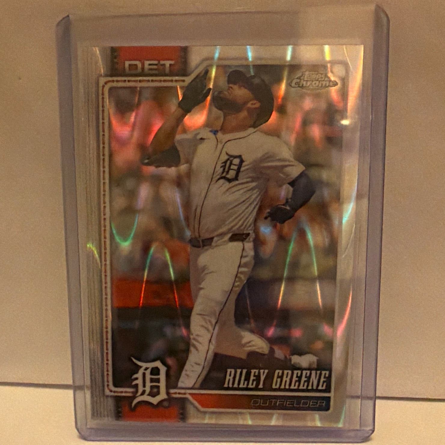 Listing photo for Topps Chrome 2025 Riley Greene #189 RayWave Detroit Tigers MLB Baseball Card