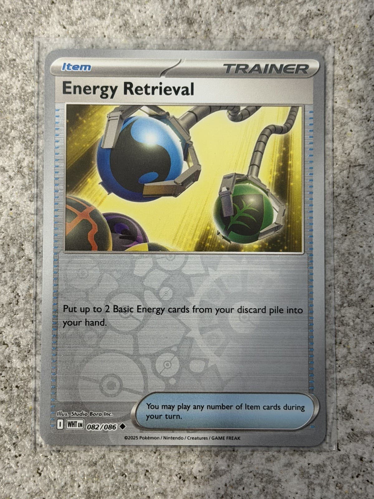 Listing photo for Energy Retrieval - 082/086 - Reverse Holo - White Flare WHT - NM/M Pokemon Card