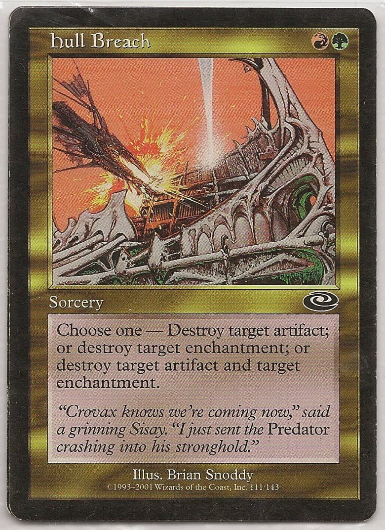 Listing photo for MTG - Planeshift series, Hull Breach - a gold Sorcery card