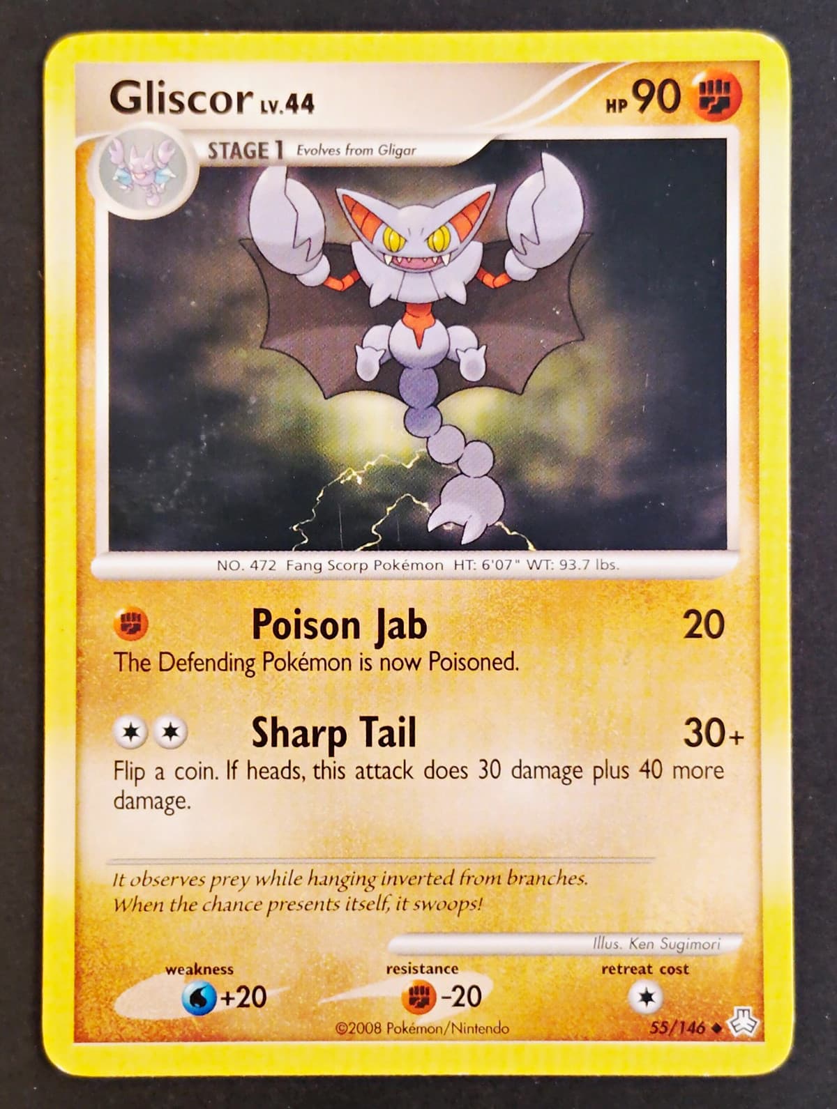 Listing photo for Gliscor 55/146 Legends Awakened Uncommon, Vintage ✰ Pokemon 2008 •LP