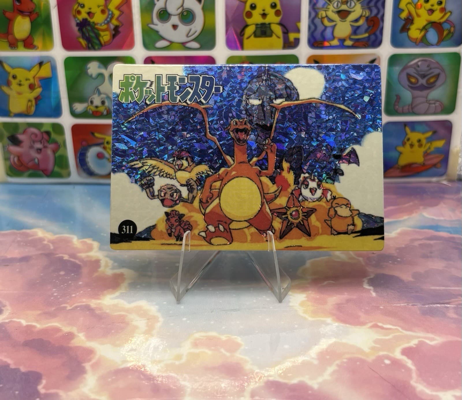 Listing photo for Pokemon Charizard Vintage Pocket Monsters Vending HOLO Prism Sticker 1998