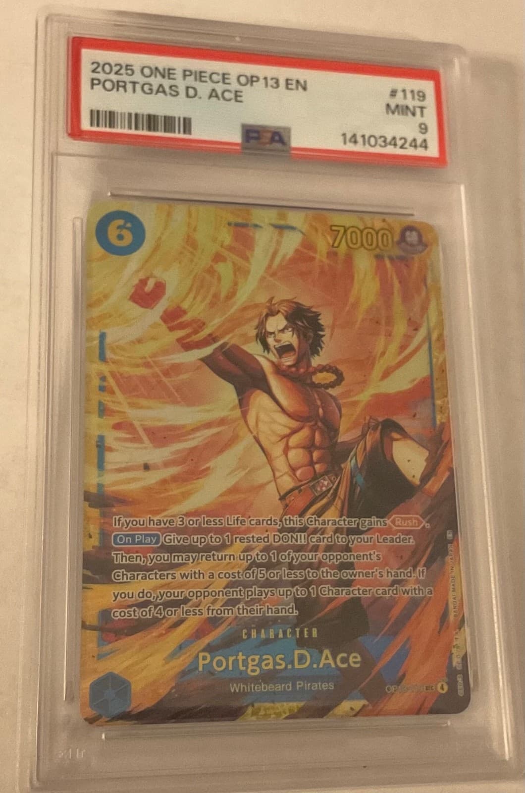 Listing photo for Portgas D. Ace 119 Japanese One Piece One Piece Op13-Carrying On His Will PSA 9