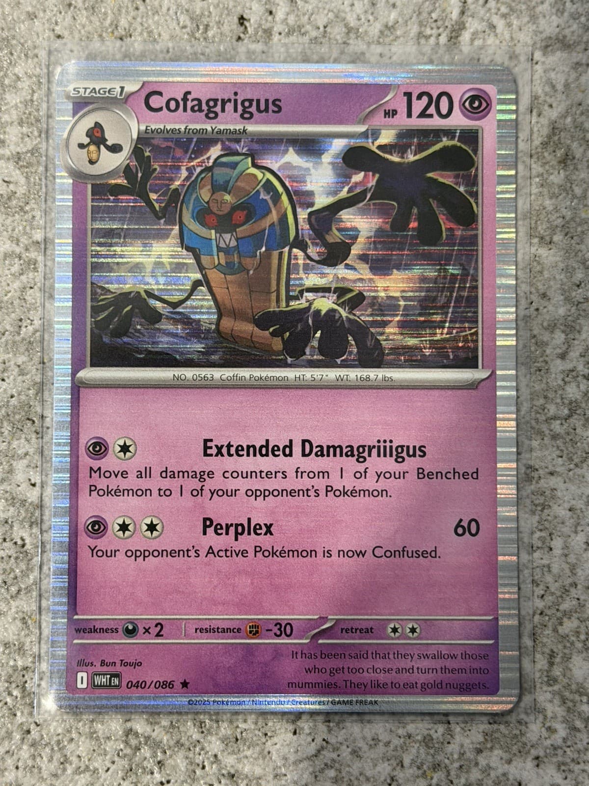Listing photo for Cofagrigus 40/86 PACK FRESH Holo Pokemon Card Black Bolt