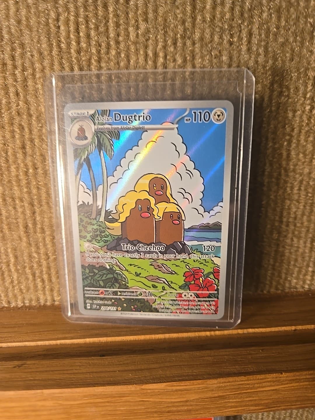 Listing photo for Pokémon TCG Alolan Dugtrio 208/191 Surging Sparks Illustration Rare Holo Card Nm