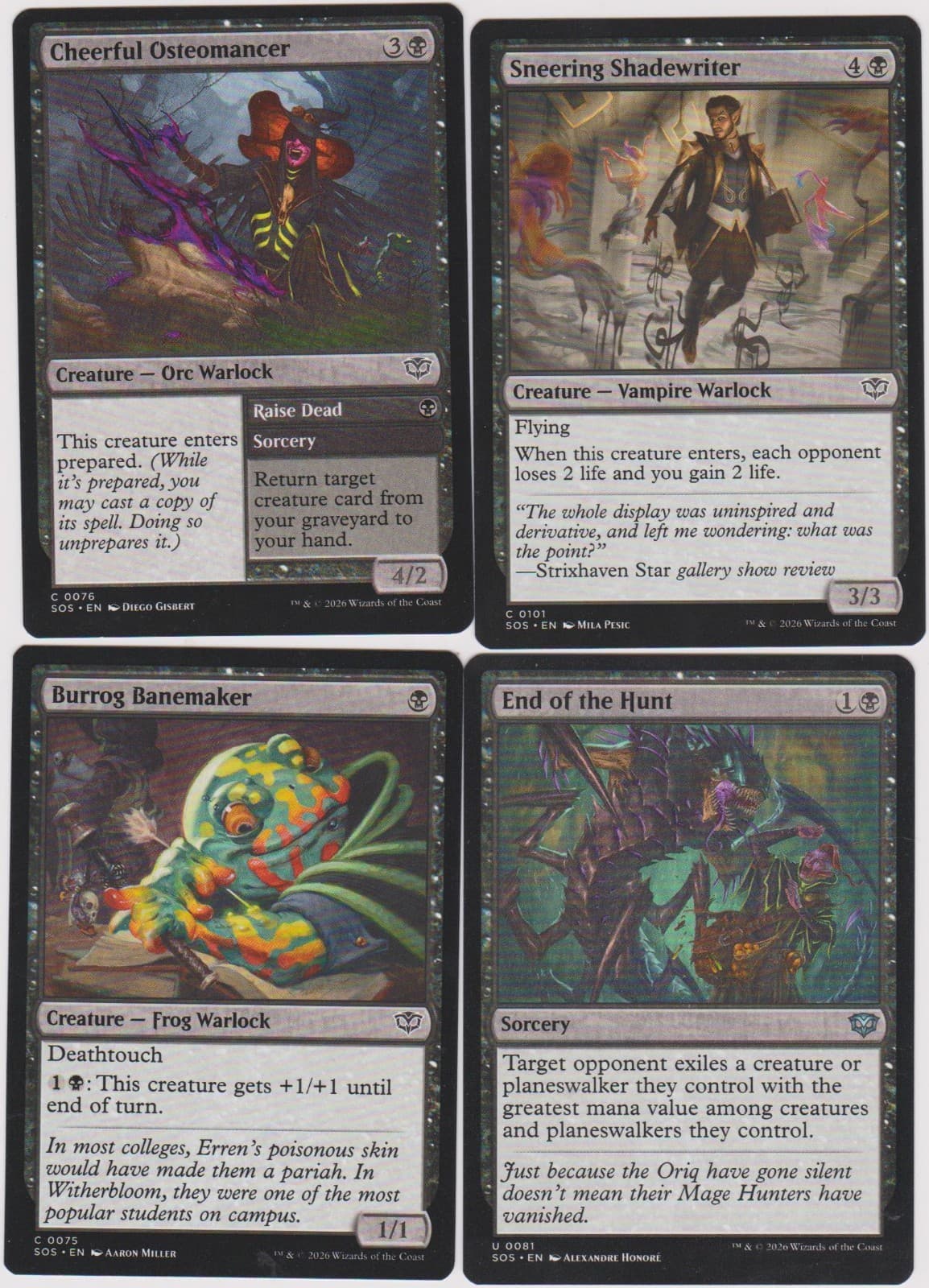 Listing photo for SNEERING WARLOCK- STRIXHAVEN; SECRETS DECK-40X CARDS MTG MAGIC N-MINT FOILS H-76