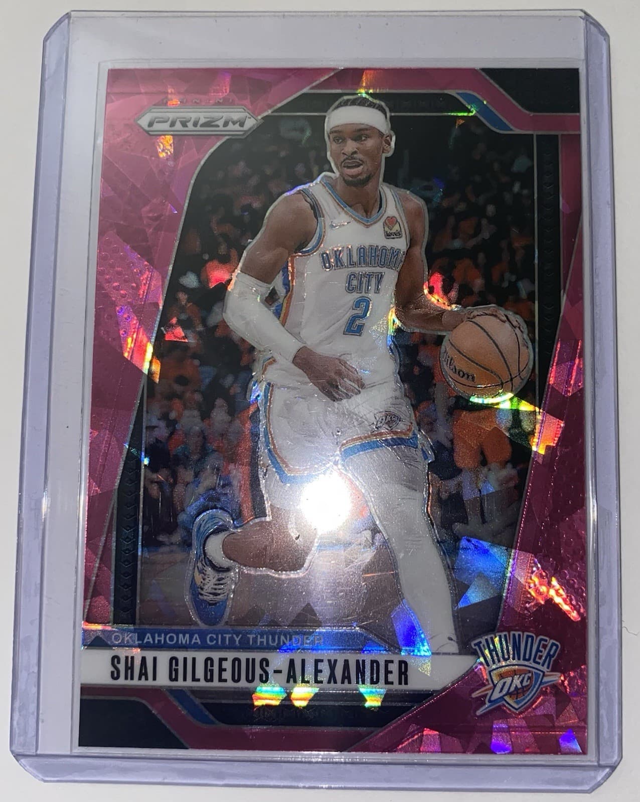 Listing photo for SHAI GILGEOUS-ALEXANDER 2024-25 PANINI PRIZM PINK CRACKED ICE NBA CARD #113