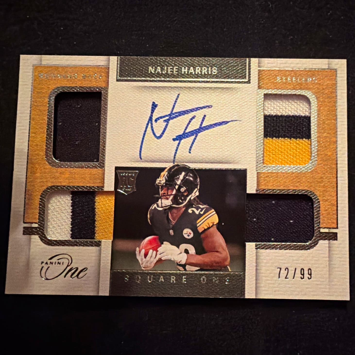 Listing photo for Panini 2021 One Najee Harris Steelers RPA Auto Patch /99 Card #80