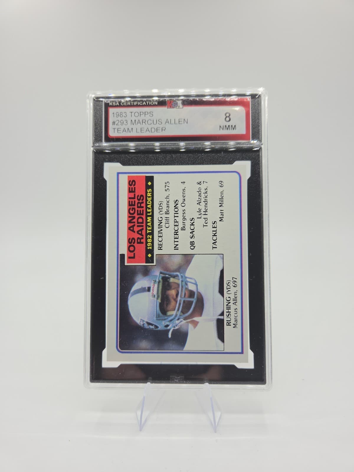 Listing photo for 1983 TOPPS NFL FOOTBALL CARD #293 MARCUS ALLEN LEADER KSA 8 NMMINT SHARP!! TOPPS